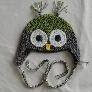 Teen Size Owl Hat, Handmade. Ears are easily removed